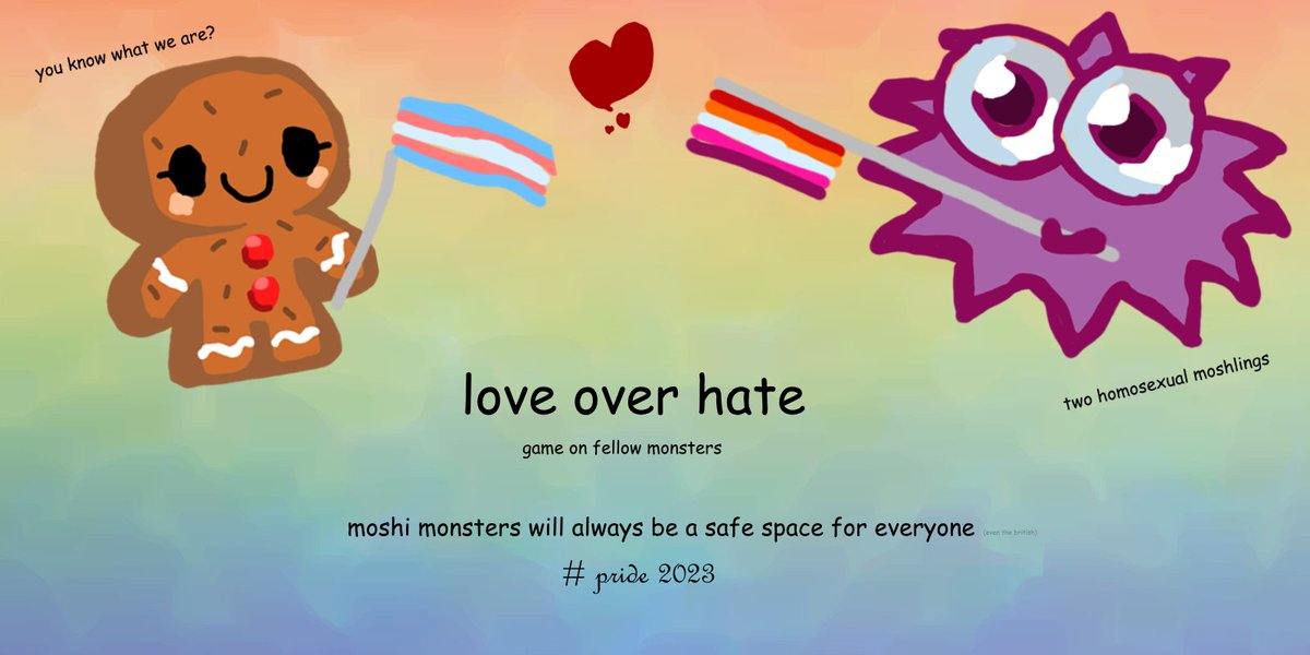 submitted by riamu on discord <33

#moshionlinepride #lesbian #trans #pride #moshimonsters