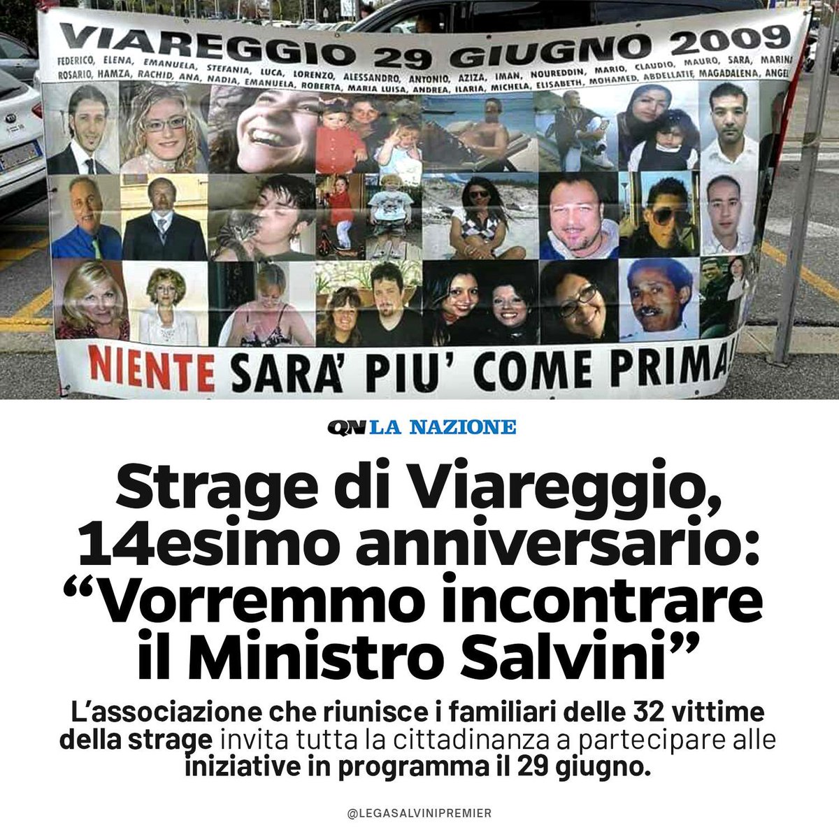 14 anni fa avveniva la strage dell’incidente ferroviario di Viareggio, un dramma che portò via trentadue persone e fermò l’Italia intera.
Incontrerò presto i familiari delle vittime che, ancora oggi, chiedono Giustizia.