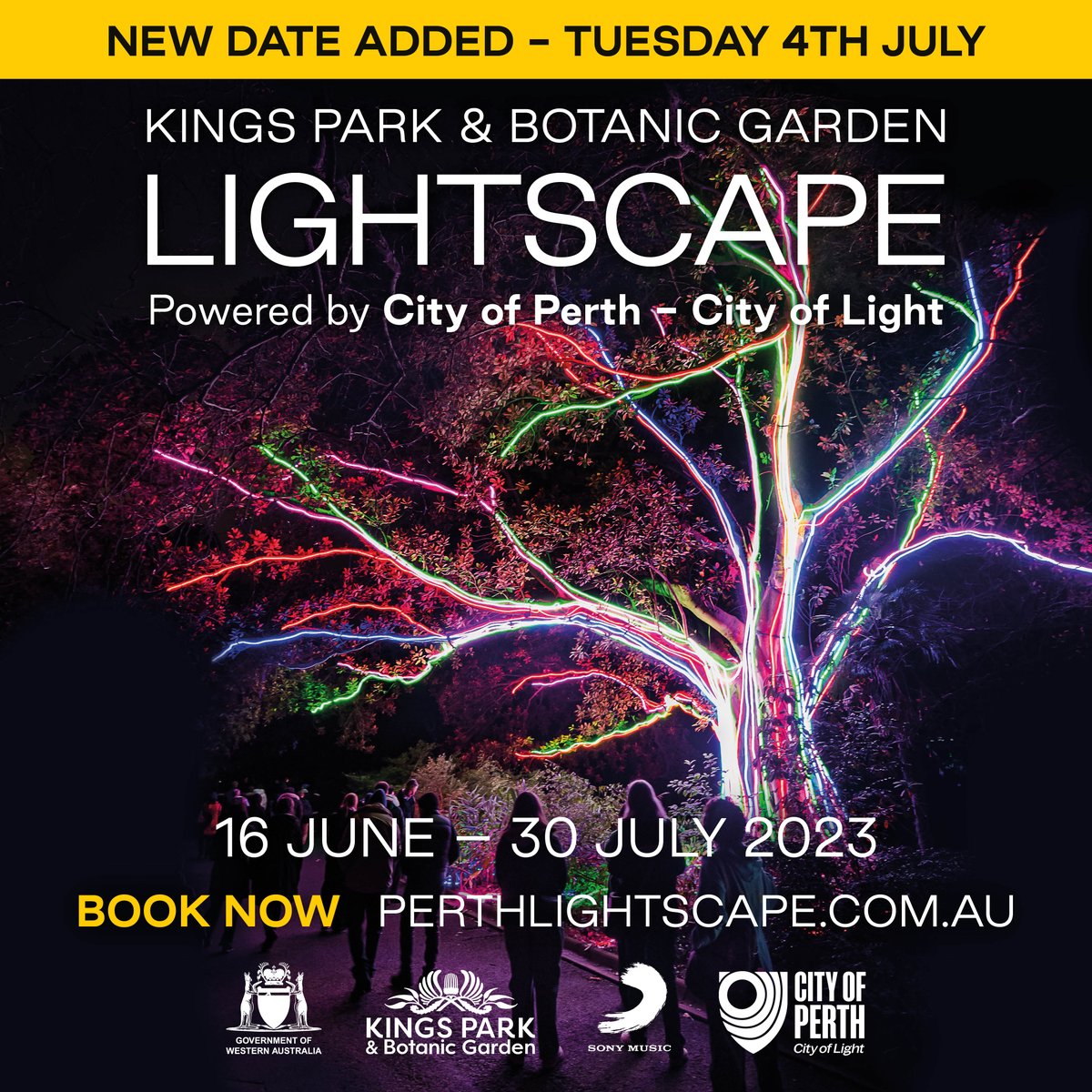 💡 Due to popular demand EXTRA DATE NOW ON SALE - 4th July Come and experience what the whole world is talking about! Internationally acclaimed sensation Lightscape is now open in @kingspark_wa for the very first time! 🎫 Book Now bit.ly/LIGHTPER23