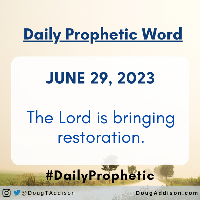 The Lord is bringing restoration.
.
.
#prophetic #dailyprophetic #propheticword #dougaddison #hearinggod #prayer #supernatural #encouragement #dailyprayer #christian #bible #christianliving