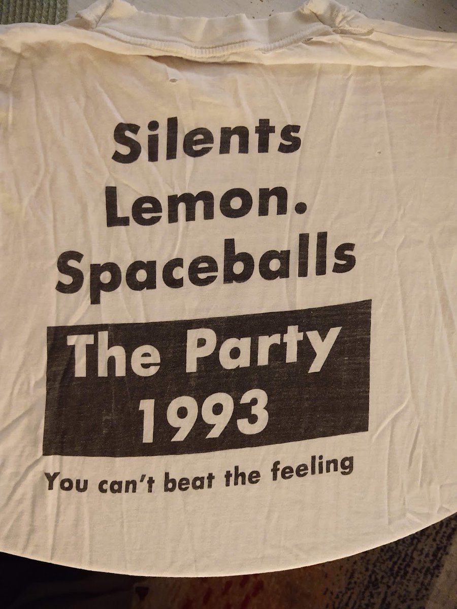 I found an old oversized t-shirt hiding in the bottom of a pile. Silents, Lemon, Spaceballs, The Party 1993. 30 years ago today! Who else was there? #demoscene #amiga #retrocomputing