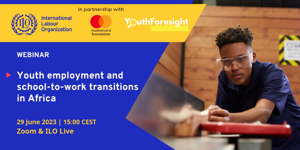 Join us today at 15:00 CEST for an insightful webinar on youth employment and school-to-work transitions in Africa.

Gain valuable insights into major trends and join the conversation on promoting #DecentWork for young Africans. 

Register here bit.ly/42ZsJbD