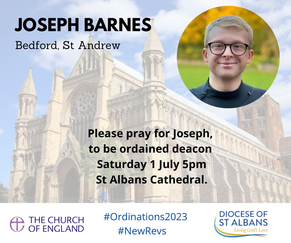 The Diocese of St Albans (@diostalbans) on Twitter photo Meet Joseph Barnes who will serve in the parish of Bedford, St Andrew @standrewsbed <a href="/churchofengland/">The Church of England</a> <a href="/StAlbansCath/">St Albans Cathedral</a> <a href="/BishopStAlbans/">Alan Smith</a> #Ordinations2023 #NewRevs Meet Joseph Barnes who will serve in the parish of Bedford, St Andrew @standrewsbed <a href="/churchofengland/">The Church of England</a> <a href="/StAlbansCath/">St Albans Cathedral</a> <a href="/BishopStAlbans/">Alan Smith</a> #Ordinations2023 #NewRevs