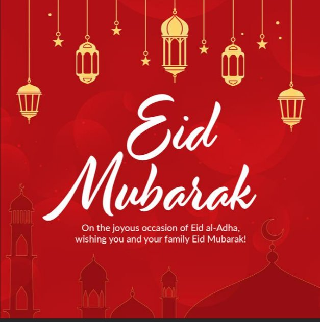 RENCHFT's tweet photo. Eid Mubarak! May this Eid al- Adha bring peace, prosperity, and happiness to you and your family now and forever. 💫 https://t.co/n54RhbUJmr