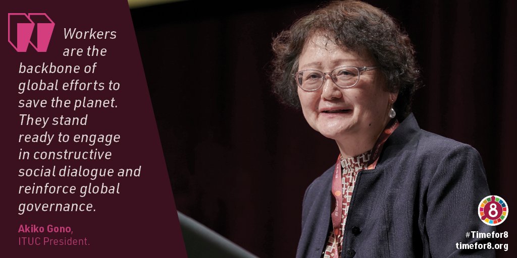 ⏰Time is running out!
Unions propose a #NewSocialContract based on #SDG8 to boost the realisation of the #2030Agenda 
'Workers are the backbone of global efforts to save the planet'🗣Akiko Gono @ITUC
➡ ituc-csi.org/hlpf-2023-the-… #timefor8 #HLPF2023 #SDG17