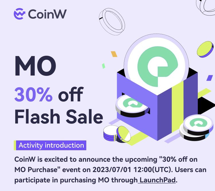 Participate in exclusive #Launchpad with 30% off on $MO ✅

🔥 @MoverPay is the first globally adaptable encrypted payment infrastructure based on the #layer2 solution #Arbitrum 

🙋Join the #WhiteList on our Discord now:

discord.gg/coinw

#x1000GEM #CoinWSEA #TokenSale