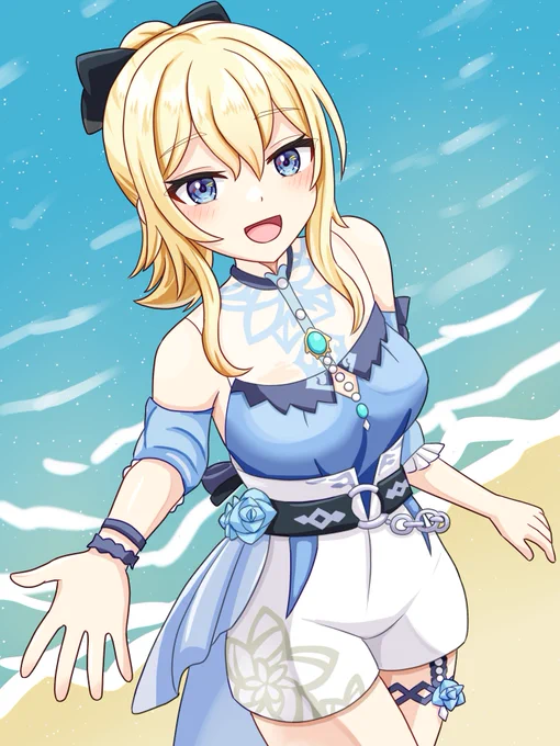 #ジン #100日チャレンジ Day84 ジン(原神) 夏もいよいよ本番なので水着衣装です!