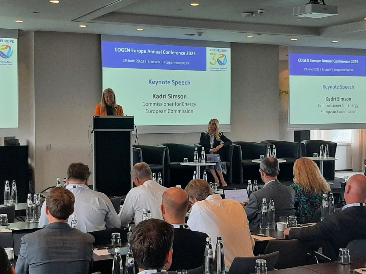 <a href="/GruppoAB/">Gruppo AB - Energy Sustainability</a> @kogeneracjaPTEZ <a href="/Siemens_Energy/">Siemens Energy</a> <a href="/SolarTurbines/">Solar Turbines</a> <a href="/TEDOM_CHP/">TEDOM</a> <a href="/kelvinross68/">Kelvin Ross</a> The EU Commissioner for Energy <a href="/KadriSimson/">Kadri Simson</a> is addressing the COGEN Europe Conference in Brussels, talking about the role of #cogeneration in relation to #decarbonisation, #energysupply &amp; #competitiveness 🇪🇺
#cogeneurope30