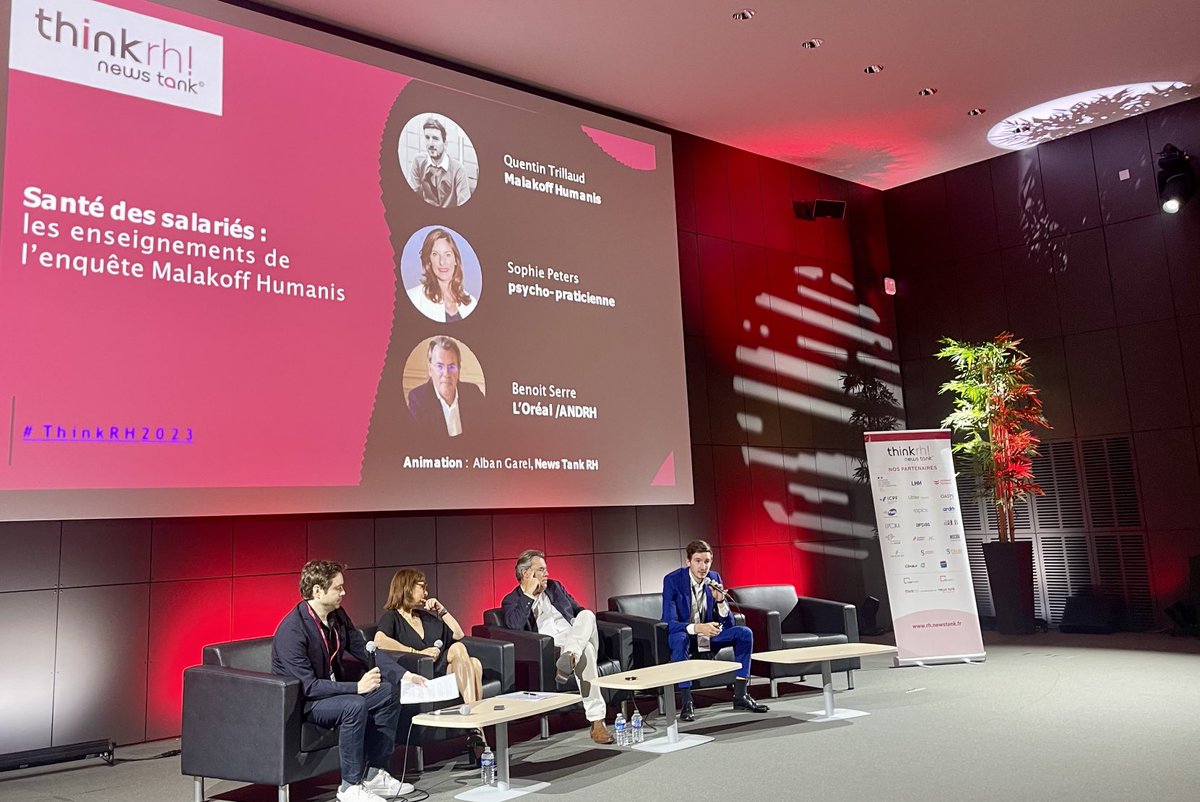 MarcGuiraud's tweet photo. #ThinkRH2023 Santé au travail avec @MalakoffHumanis @ANDRH_Officiel @NewsTankRH https://t.co/JooFxACq6W