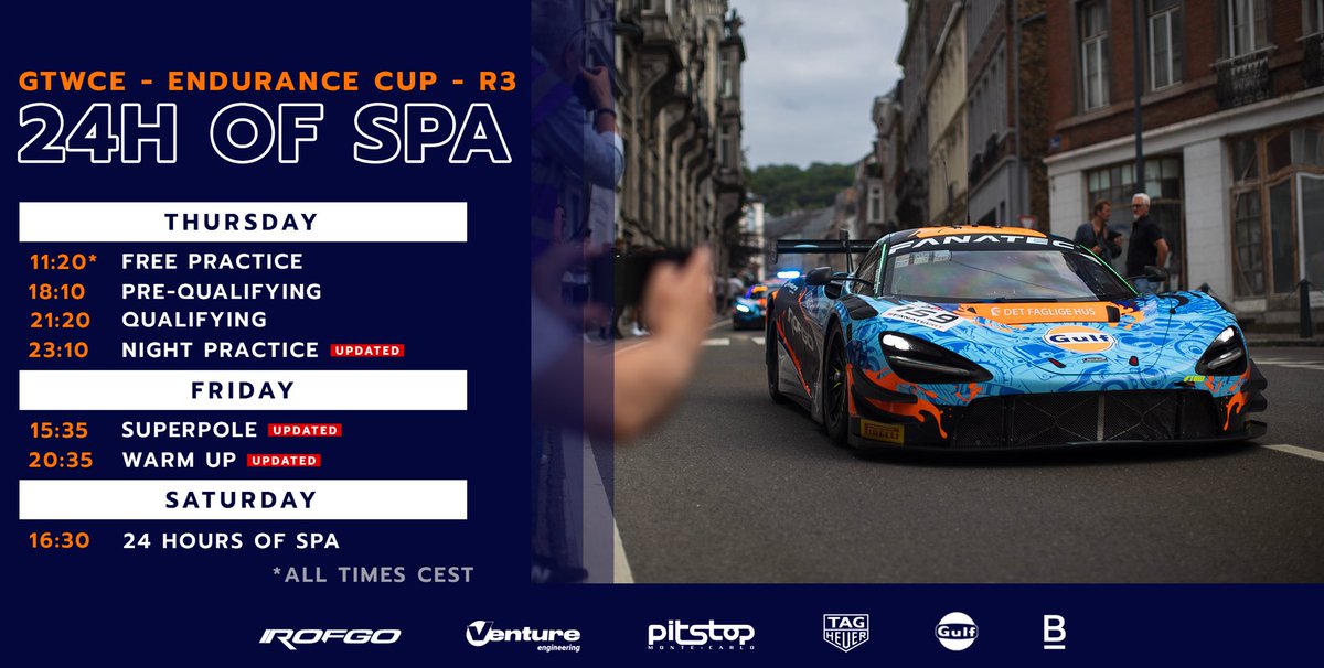 ‼️Updated timetable ‼️  #Spa24H #24hspa