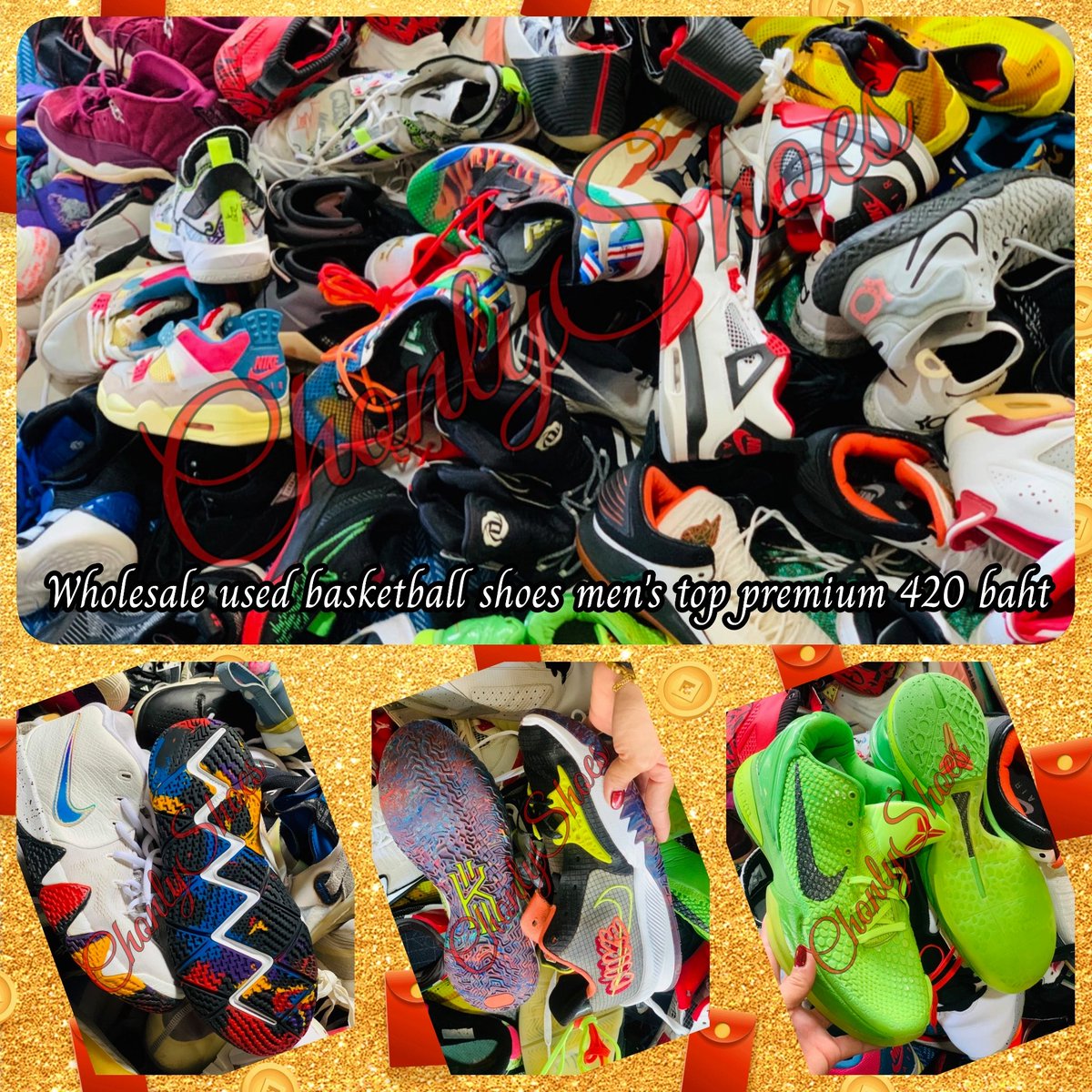 chonlyshoes1's tweet photo. 🏀 Wholesale used basketball shoes Top  premium 420 baht. Products original brand. The best grade shoes of basketball shoes. Good condition and clean.🥰

#usedshoes #usedshoeswholesale #usedbasketballshoes #basketballshoes #basketball #secondhandshoes #ukayphilippines https://t.co/tpTFPgCBGd