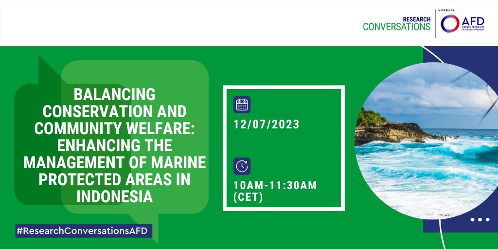 AFD_en's tweet photo. 📆12/07 #ConfAFD : What policies and governance to reduce #poverty and #inequalities in marine protected areas in #Indonesia. 

Join our #ResearchConversationsAFD👉https://t.co/8gNUEyXFOc https://t.co/un6dvE7pa8