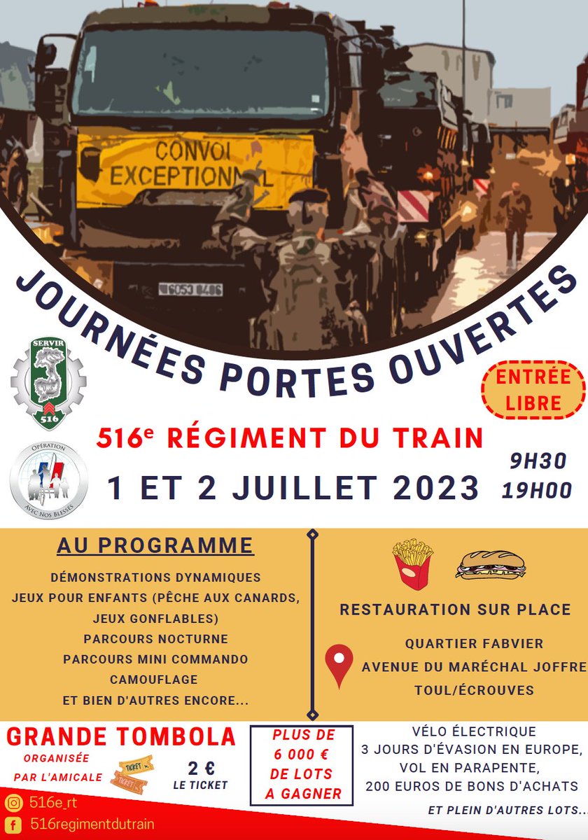 503eRT's tweet image. Venez découvrir le 516e régiment du Train ce week-end 🇨🇵 L'occasion de découvrir la #LogOps
@CDC516rt @503eRT @comlogterre1