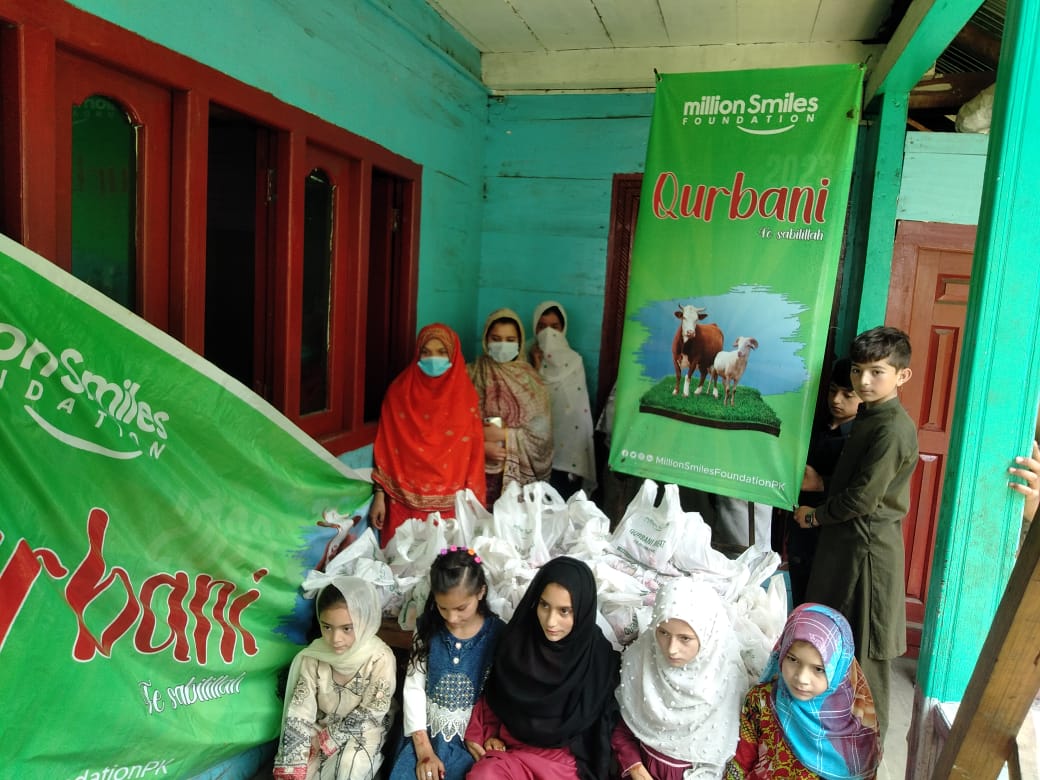 MSfoundationPK's tweet photo. Allhamdulilah Qurbani at MSF School Khawaja Seri Campus and Meat Completely distributed among families of students of School.

Thank you for your love, support and prayers for our brothers & sisters. You ALL have been a reason of spreading "Smiles for Humanity" in Neelum Valley.

 #QurbaniwithMSF #SmilesforHumanity #MillionSmilesFoundation #NeelumValley