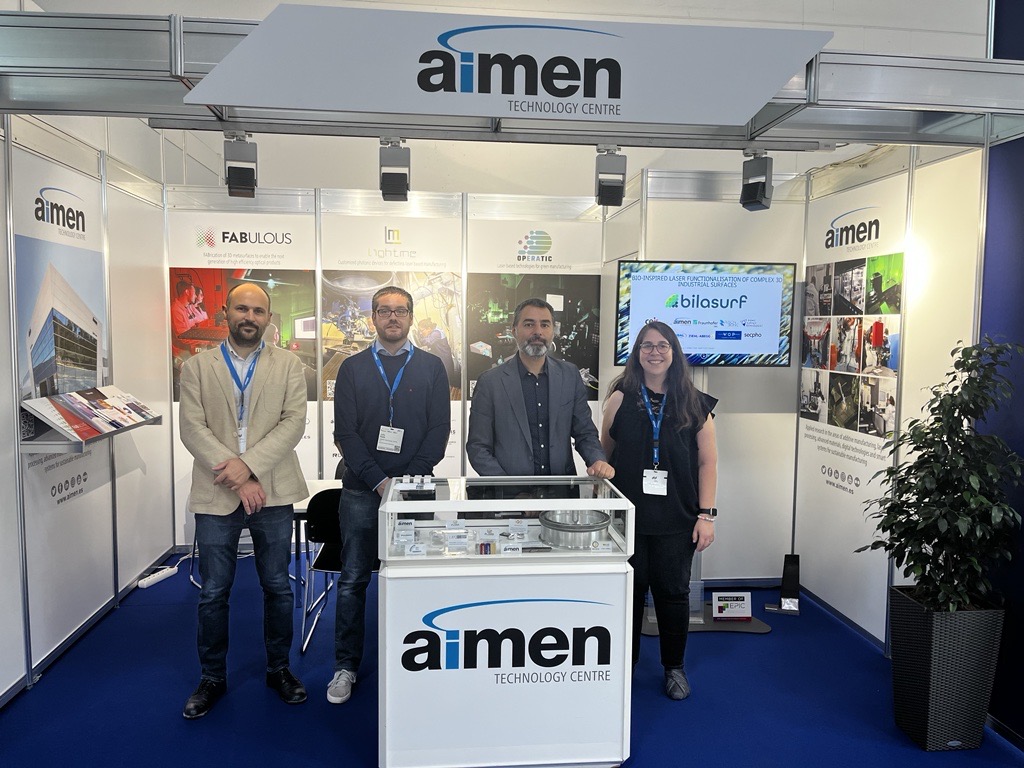 aimenct's tweet photo. Our #aimenteam continue in @PHOTONICSWORLD❗
Come and visit us at Hall A3, stand 475 and discover some of our R&D projects such as @Fab3D_Project, @OPeraTICProject, #LightMe, @pulsateeu, @NewSkinOITB, #BILASURF, @PROMETHEUSProj3 and #BIOMAC.
#H2020 #HorizonEurope #Photonics21 https://t.co/zaIpMw8MKJ
