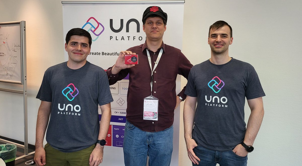 On the second day of #DWX23, @OrkingCow answered all the tricky questions to win a @Raspberry_Pi to run his future @UnoPlatform apps! And we have a final chance to win today, stop by the @UnoPlatform booth to see how!