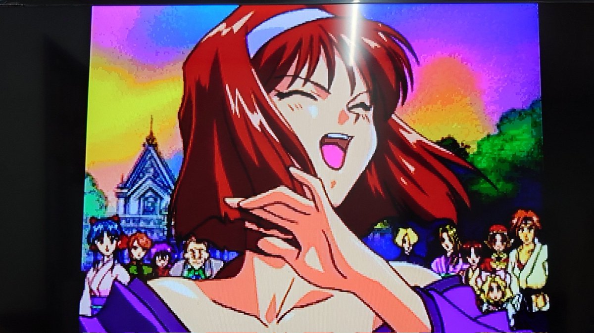 セガサターンを事務所のテレビに繋げて仕事終わりに遊んでます！！今日はサクラ大戦花組コラムス！！！おすすめのゲームあったら教えてください👍 https://t.co/jqyjMtW9RJ