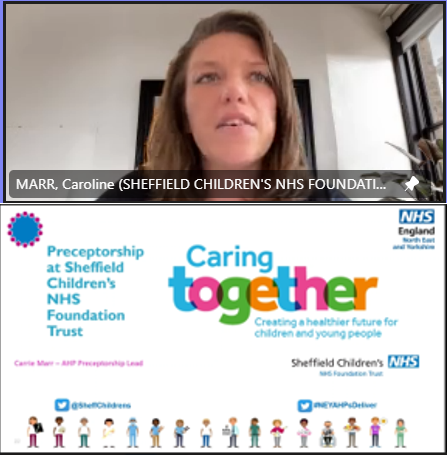 Hearing now about the work that Carrie Marr, Physiotherapist and AHP Preceptorship Lead @SheffChildrens has done to develop and grow the #AHPPreceptorship offer to support retention of our valued #AHP workforce
#NEYAHPsDeliver #ahpsdeliver @debrowley7 @SYB_ICS_AHPs @amandaweaves