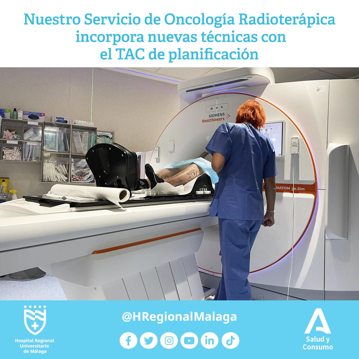 HRegionalMalaga's tweet photo. ☢ El servicio de Oncología Radioterápica incorpora nuevas técnicas con el TAC de planificación

📲 https://t.co/MLwl56RzH1
#HRUMContigo @Saludand https://t.co/xBLOiB7hIP