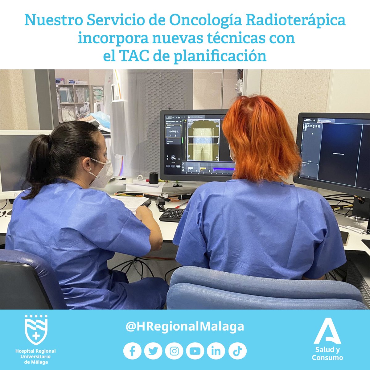 HRegionalMalaga's tweet photo. ☢ El servicio de Oncología Radioterápica incorpora nuevas técnicas con el TAC de planificación

📲 https://t.co/MLwl56RzH1
#HRUMContigo @Saludand https://t.co/xBLOiB7hIP