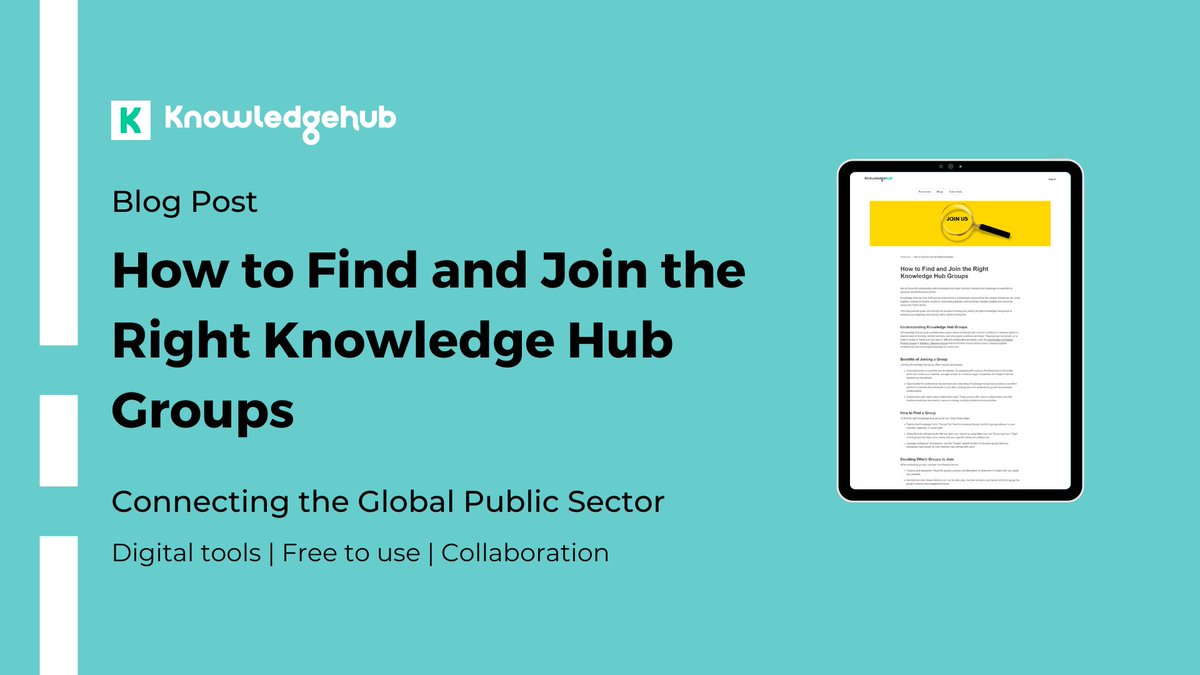 Looking to expand your knowledge and connect with like-minded individuals across the #PublicSector? Learn how to find and join the right Knowledge Hub groups for you.  khub.net/how-to-find-an… #onlinecommunities #communitiesofpractice