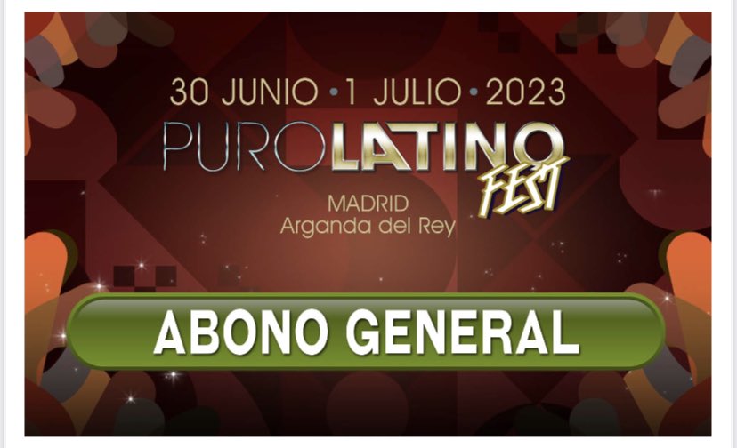 claudiag_25's tweet photo. SE VENDE ABONO GENERAL PURO LATINO MADRID
si podéis difundir 🙏🫶 https://t.co/8zaDdJYKlc