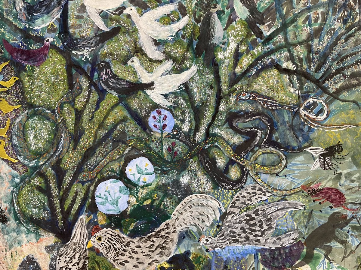 本日は2階アートスペースに #丸木スマ の絵画を10点展示しました。生命