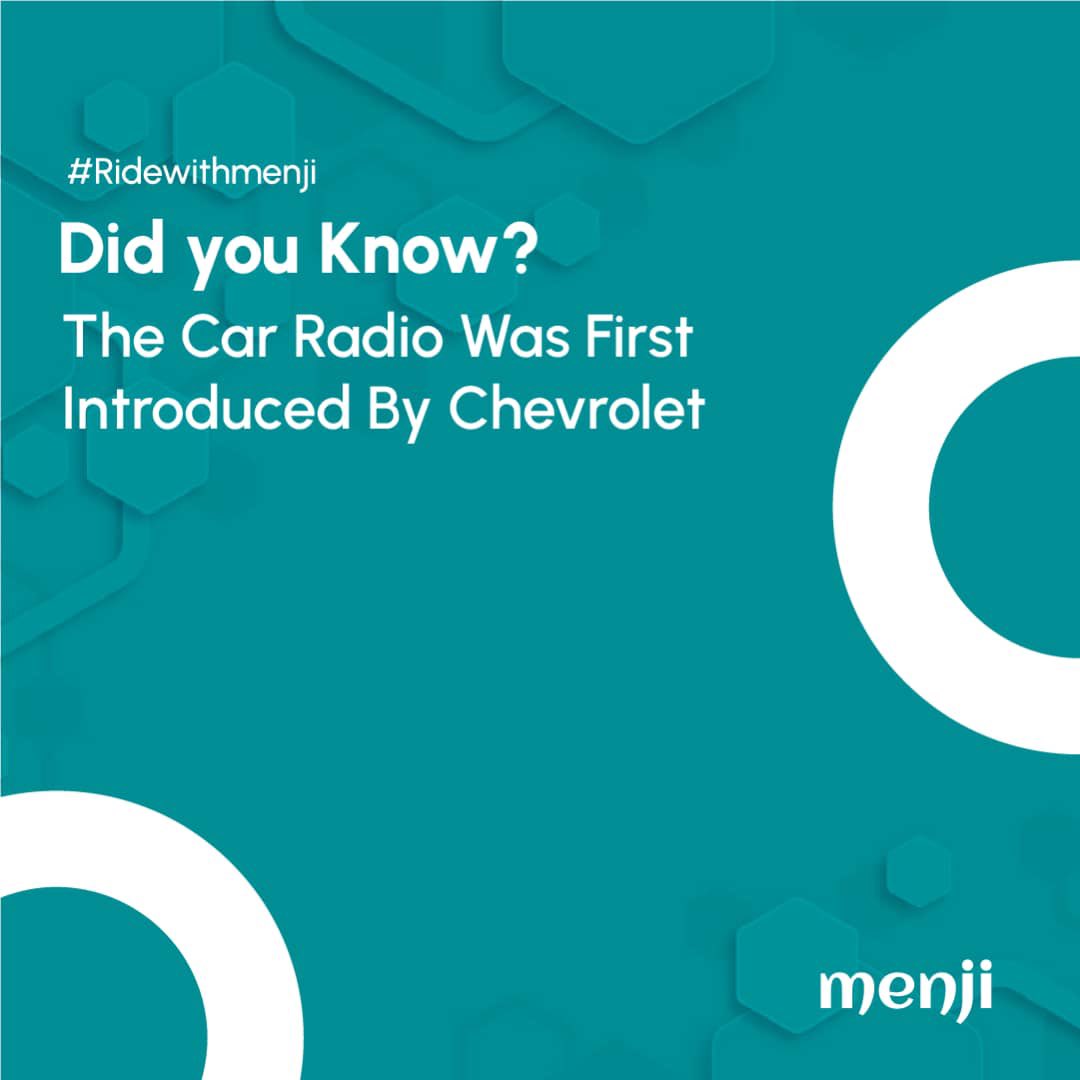 menjiHQ's tweet photo. In 1922, the first car radio was introduced by Chevrolet. The government wanted to ban it because it could be considered a distraction, but the ban didn’t go through. By 1963, most vehicles had radios in them.

#Ridewithmenji #Ridewithis #Funfacts #Portharcourt #thursdaymorning https://t.co/VGOTlgKCJS
