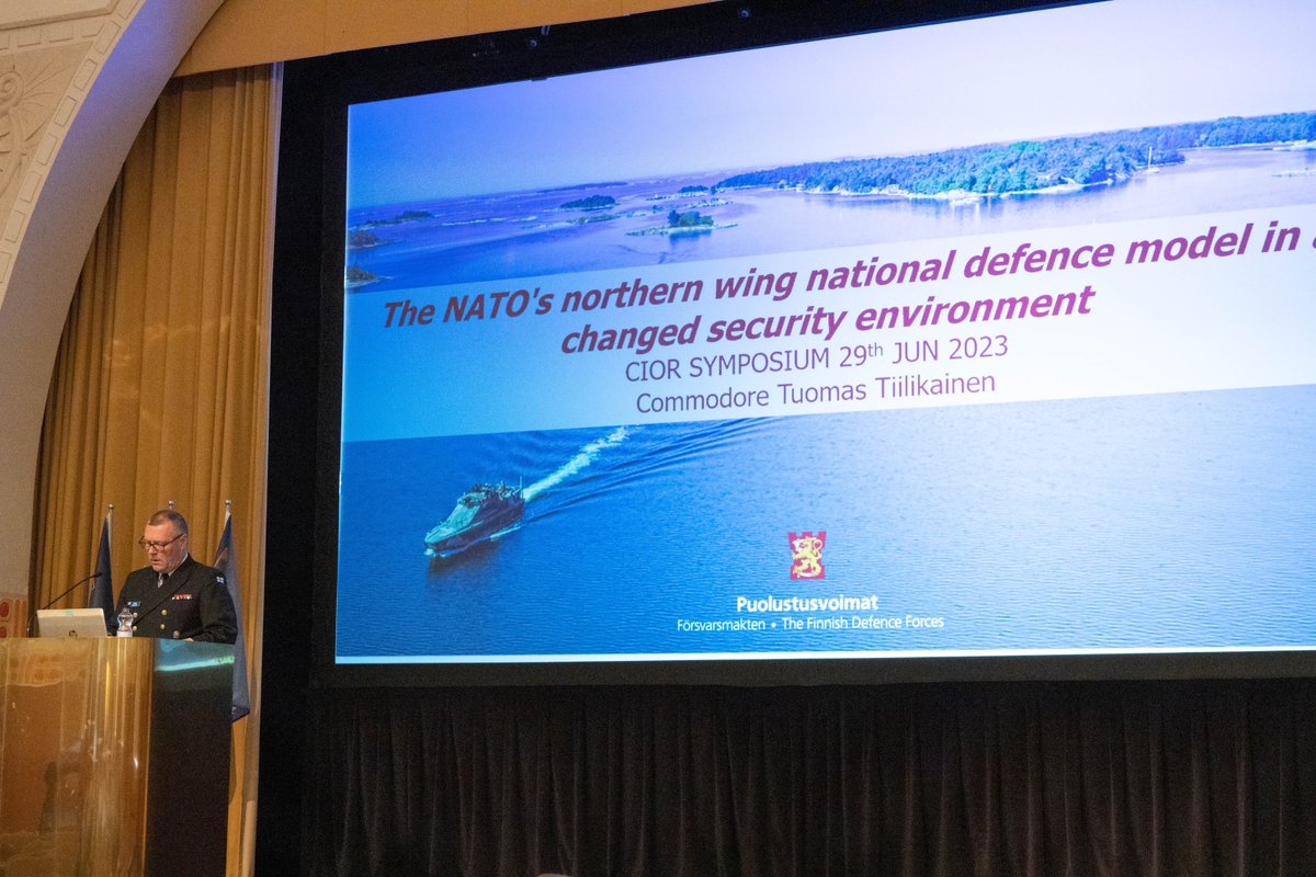 Commodore Tuomas Tiilikainen, the Chief of Personnel Division (FIN) introduced the Symposium to the Finnish National Defence with a topic of "The NATO's northern wing national defence model in a changed security environment".

#wearecior #sc2023helsinki #defence #symposium