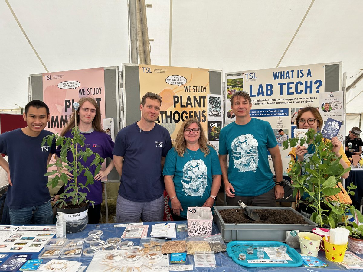 Afternoon crew for the @TheSainsburyLab at the #STEMMVillage talking about #PlantImmunity and #Tlevels to the crowds at #RoyalNorfolkShow. @HsuanPai1, Matt Castle, Justine Smith, Francis Aclan, @sharon_mith23, @sambrownfox