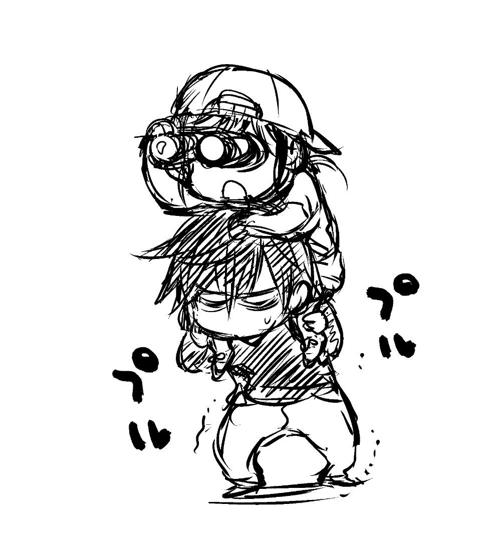 大昔に描いた加奈子さんと師匠(のヒドイ絵) 