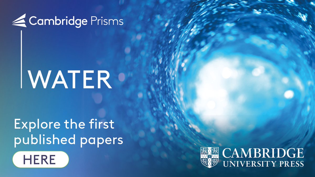 Cambridge Prisms: Water has published it first papers! Led by co-EiCs Prof Richard Fenner and @H2ODraganSavic, #CPWater is an international journal examining the impacts of society on water. ➡️bit.ly/43jH2s1 #water #cleanwater #waterpollution #waterquality #openaccess
