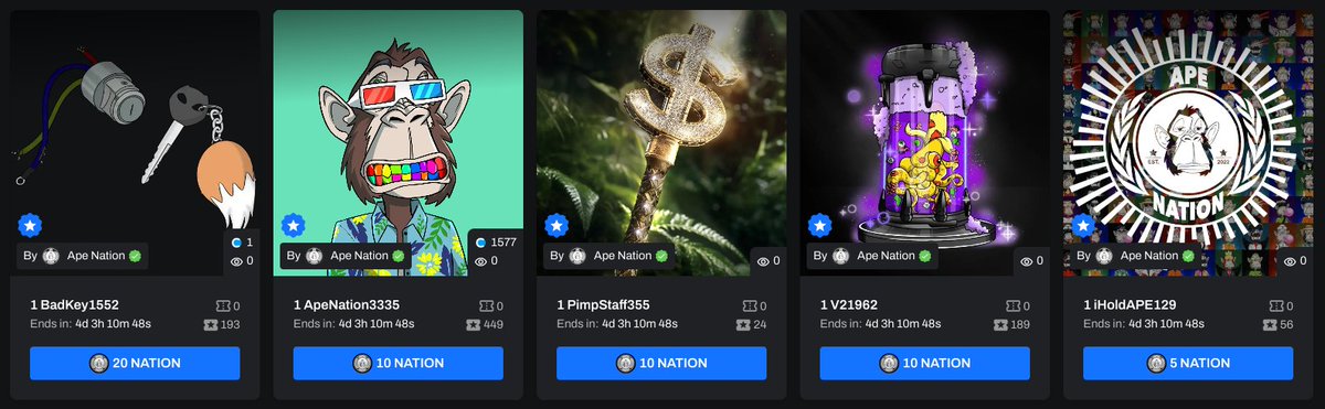 Ape_NationNFT's tweet photo. Ape Nation our Twelfth Labs by @MutantNFTs Raffles end tomorrow!
@BadFoxMC Bad Key
20 $NATION
@Ape_NationNFT Jungle Club Rainbow Grills
10 $NATION
@iHoldCNFTs - Ape Nation
5 $NATION
https://t.co/iB21A9X6ow
Good Luck!
$NATION #BFMC #JungleClub #iHOLD #Raffle #APENATION https://t.co/OXkbtQgzJC