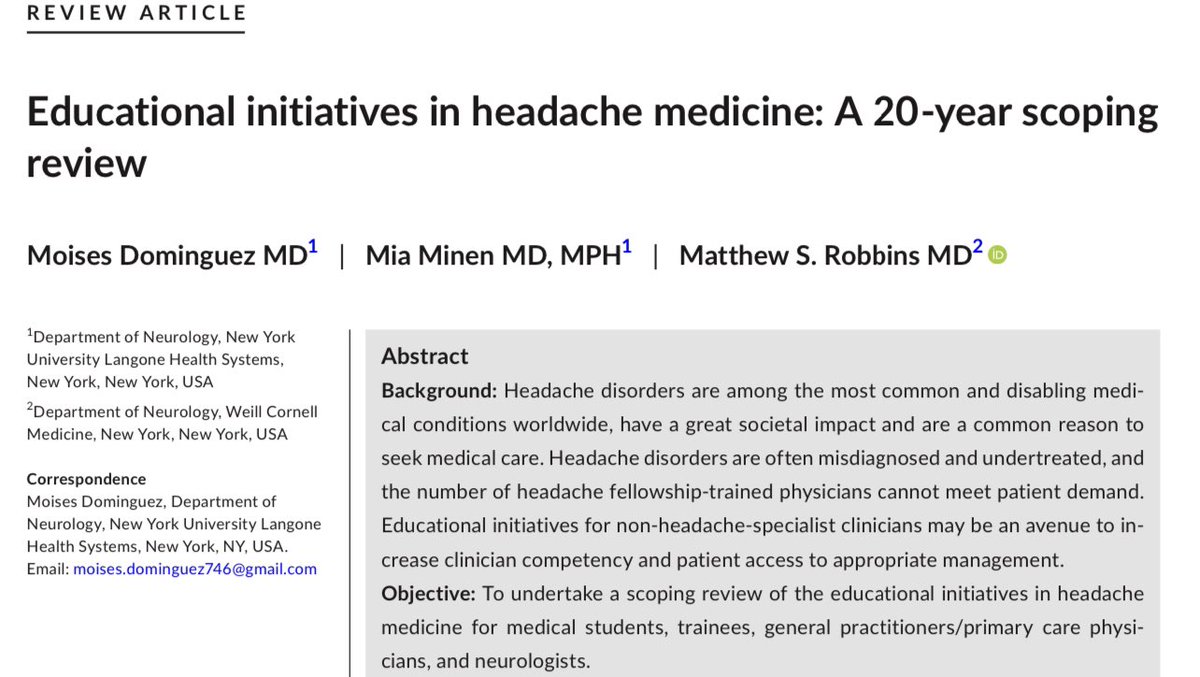 Moises Dominguez, MD (@moiseywoisey) on Twitter photo Exciting news! We just published our paper in <a href="/HeadacheJournal/">Headache Journal</a> with <a href="/MiaMinenMD/">Mia Minen, MD, MPH, FAAN, FAHS</a> and <a href="/mrobbinsmd/">Matthew Robbins, MD</a>. I am very grateful for their mentorship on this journey! #HeadacheMedicine #MedEd #neurology #endneurophobia Exciting news! We just published our paper in <a href="/HeadacheJournal/">Headache Journal</a> with <a href="/MiaMinenMD/">Mia Minen, MD, MPH, FAAN, FAHS</a> and <a href="/mrobbinsmd/">Matthew Robbins, MD</a>. I am very grateful for their mentorship on this journey! #HeadacheMedicine #MedEd #neurology #endneurophobia