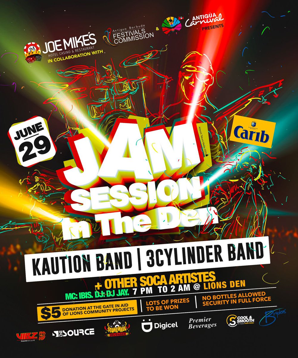 TjDaDeeJay's tweet photo. Tonight!!!! we kick off carnival! The first installment of #JamSessionInTheDen!  @DigicelAntigua @joemikesantigua  @antiguacarnival @VibzFMHD https://t.co/TXhVGqZhdy