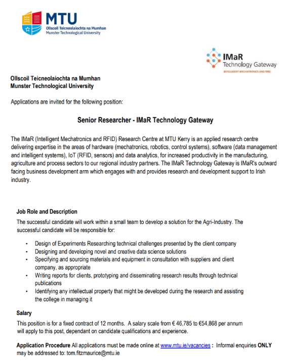 imar_ie's tweet photo. IMaR is Hiring a Senior Researcher in Agri-Research area, with specific interest in animal husbandry.  

For more info and to apply: https://t.co/XniZpT1Ajb… 

#euinmyregion

@EITechGateway https://t.co/4SWWGopvp4