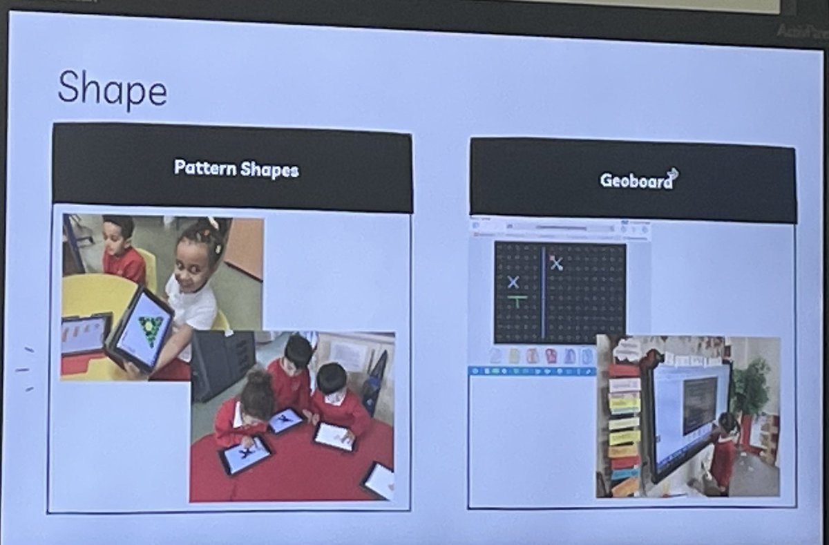RJS2212's tweet photo. Loads of fun learning to teach Shape. Let the children explore. Or preset with shapes that they have to fill in. The children come up with amazing shapes and patterns. @mrswalkerteach #PrimaryMathsConf https://t.co/dKqjmZ5OrD