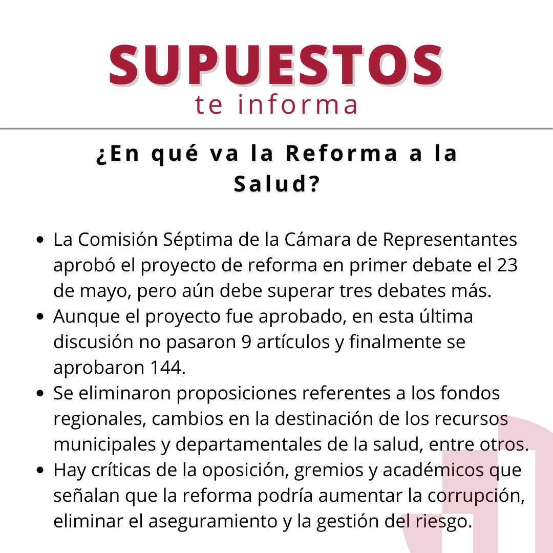 RevSupuestos's tweet photo. Con respecto a los recientes acontecimientos políticos relacionados con las reformas que se discuten en el Congreso, ¿Cómo va la Reforma a la Salud? #SupuestosTeInforma
Abrimos hilo --> https://t.co/Ydv6ZrxNqp
