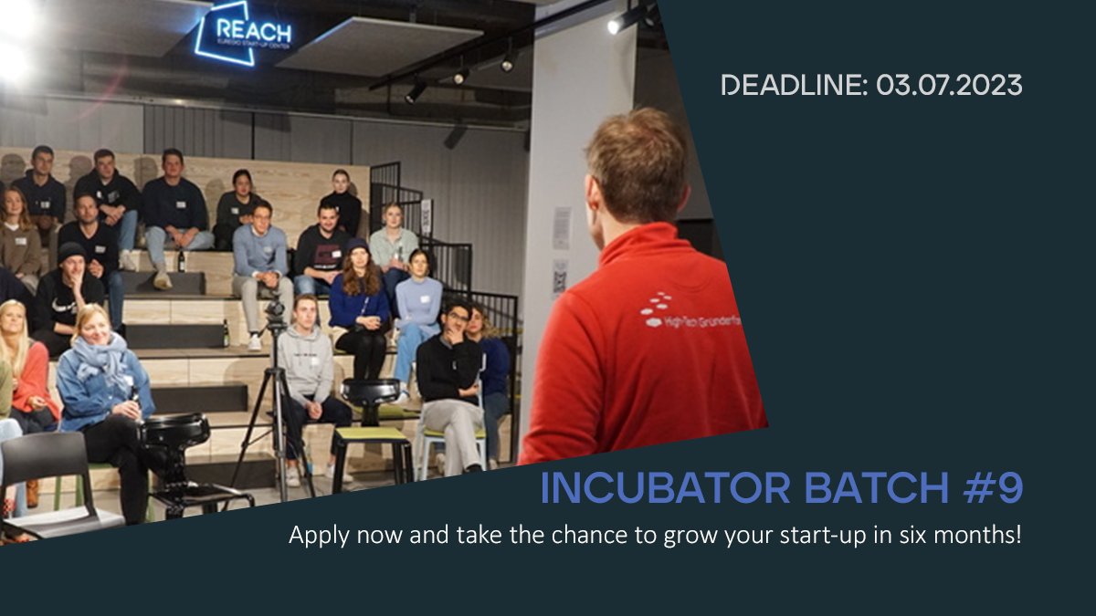 REACH_Euregio's tweet image. 📣Der Bewerbungszeitraum für unseren nächsten Inkubator-Batch läuft noch bis zum 03. Juli! In unserem #Inkubator-Programm erhaltet ihr hilfreichen Input und individuelles Coaching für euer Gründungsvorhaben 🚀Mehr Infos und die Bewerbung findet ihr hier ➡ go.reach-euregio.de/6pjo0