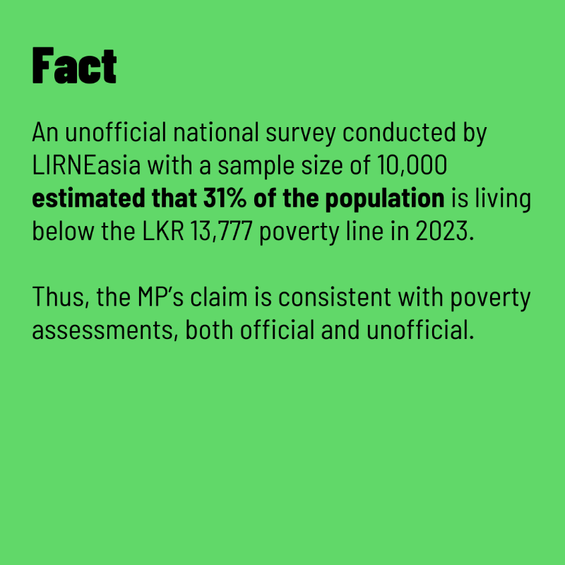 factchecklka's tweet photo. MP Kabir Hashim claimed that the number of people living in poverty has increased significantly since 2019 in #SriLanka. 📈 Is this accurate as per official and unofficial poverty estimates?
Swipe ⏪ to find out
📚 Read the full fact-check: https://t.co/NGTjt3Uzo8
#FactCheckLK