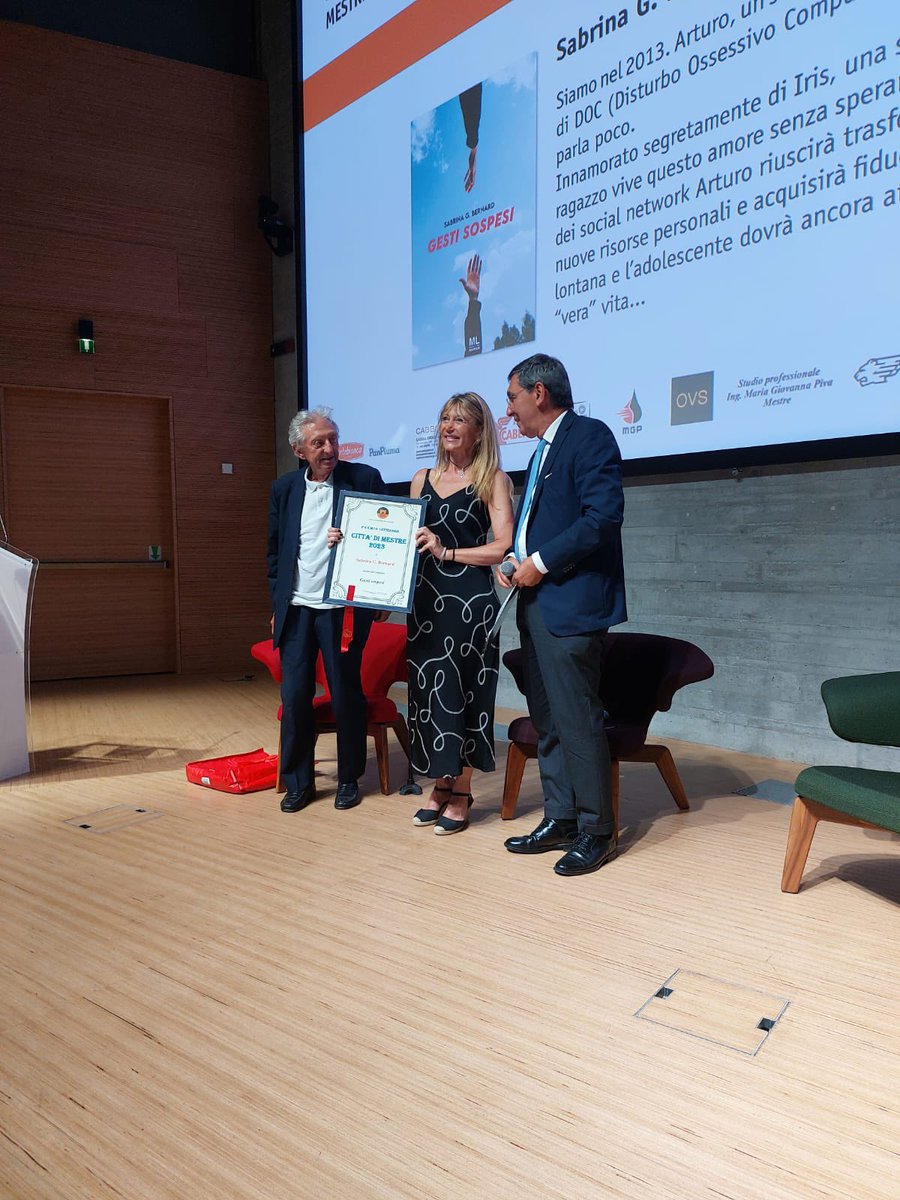 GESTI SOSPESI di Sabrina G.Bernard romanzo finalista del Premio Letterario Città di Mestre è stato presentato al museo del 900 il 9 giugno
#DOC #adolescenza #romanzo #finalista #ossessioni #compulsioni  #amore #psicologia #scuola