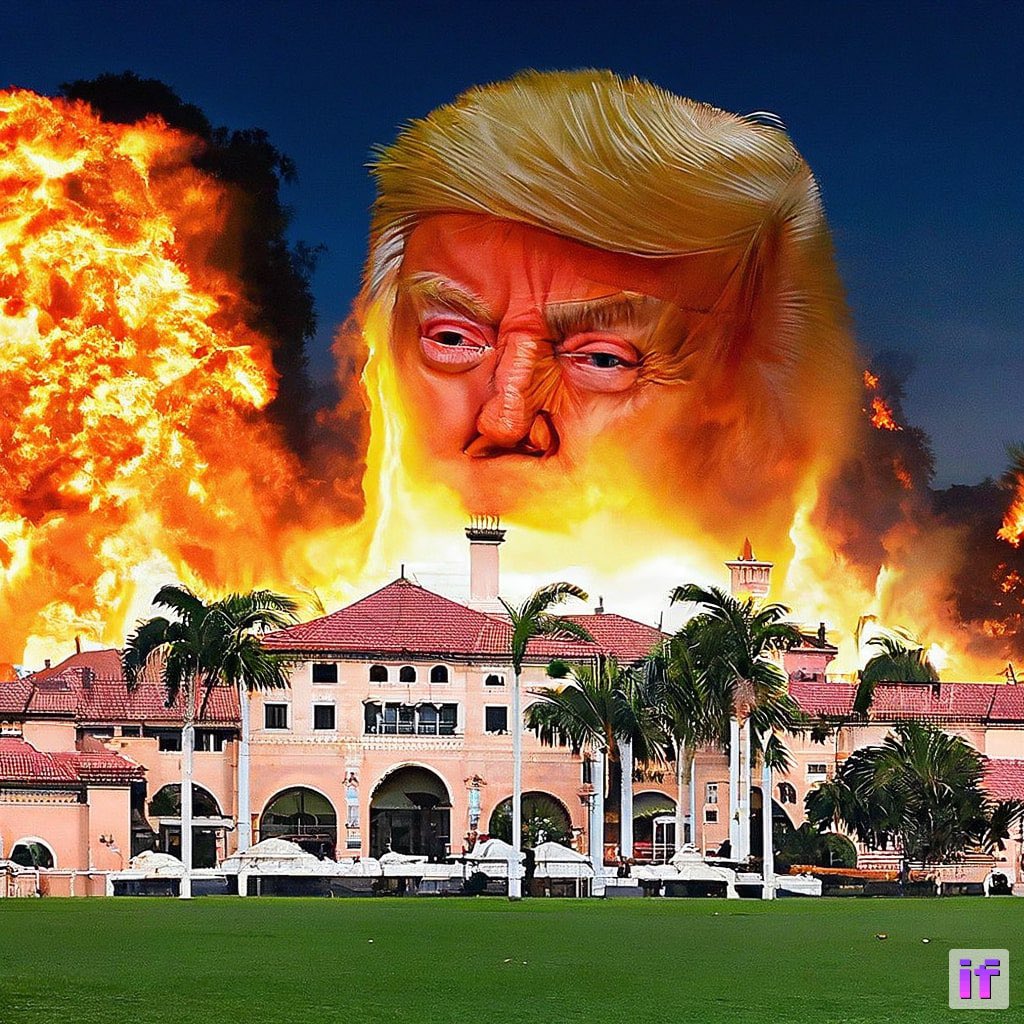 hutzhoo's tweet photo. @WeirdAiGens Mar-a-LaGlow #BurningDownTheHouse #DoNOTDoArson #FireBad #DoNOTAttemptAtHome @MagooPotato @papisaurus @dalleOnlyJesus @Bigfunnybastard @HoHoHo420Santa https://t.co/vTfdbf5J57
