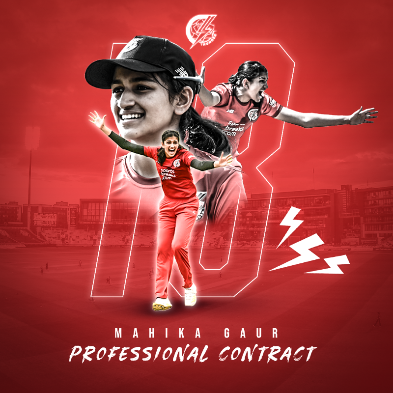 Thundercric's tweet photo. 🚨✍ @Thundercric are delighted to announce that Mahika Gaur and Danielle Collins have signed their first professional contracts with the club! 

Congratulations to the duo! 🙌

Read the full story. 📰⤵

💥 #BringTheThunder
