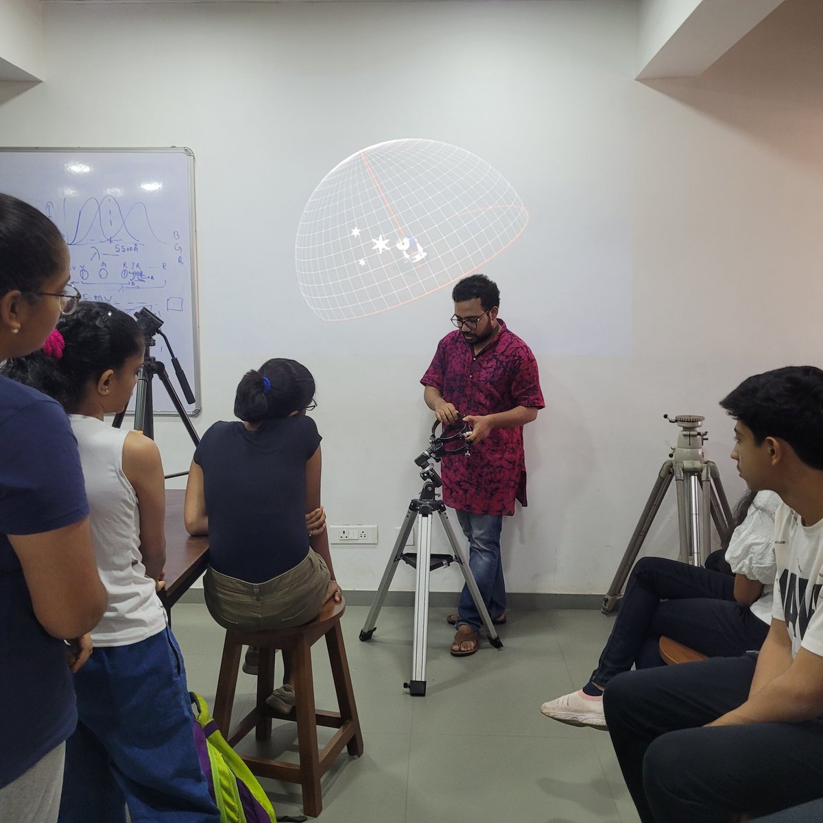 This year, as part of Summer Program, Astronomy Lab, VASCSC offered the following modules:
1. Know Our Universe
2. Solar Astronomy
3. Telescope Making and Handling
4. Asteroid Hunting
5. Space Telescopes and Data Analysis
6. Certificate course in Amateur Astronomy

Some glimpses: