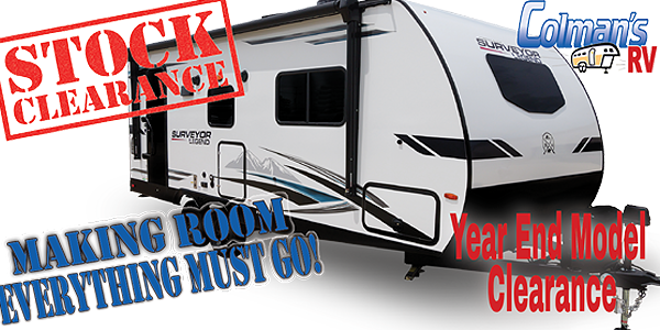 Colmans_RV's tweet photo. Making room for the 2024s! Save big on our #YearEndModelClearance on #Surveyor, #RPod, #Vibe, #Puma, #FifthWheels, #PopUps... we have the #RV you've been looking for. Now... is the time to take advantage of your trade at @Colmans_RV https://t.co/CviM6Yrz2U