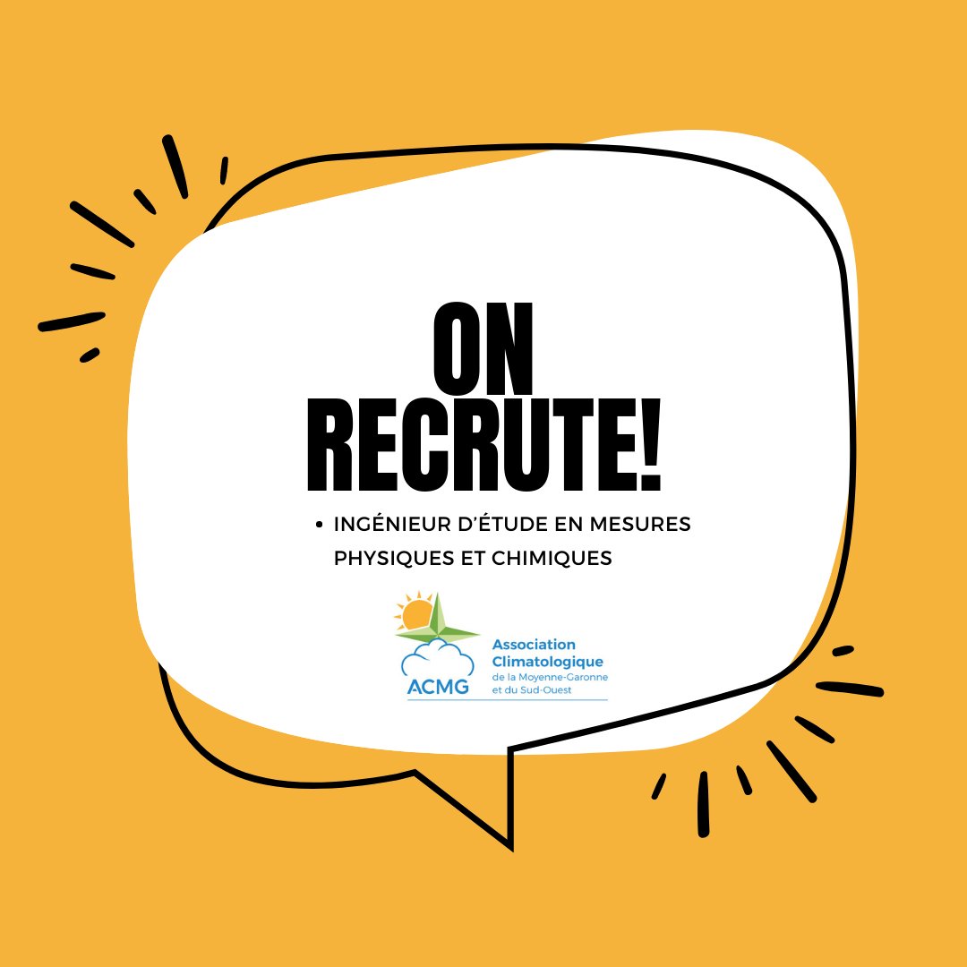 ACMG_47's tweet image. [#EMPLOI]
Ingénieur en mesures physiques et chimiques :
linkedin.com/jobs/view/3650…
Entre Bordeaux et Agen, travail autour de l&apos;#eau. 
Suivez le lien pour postuler !