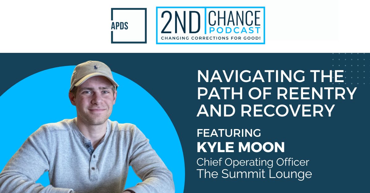 APDS_For_Good's tweet photo. Next on the #2ndChancePodcast, we're excited to host Kyle Moon, a remarkable guest whose journey from addiction and incarceration to entrepreneurship is truly inspiring. Stay tuned to hear his candid insights on reentry and the power of #2ndchances. #CorrectionsforGood https://t.co/XeQY1lY46i