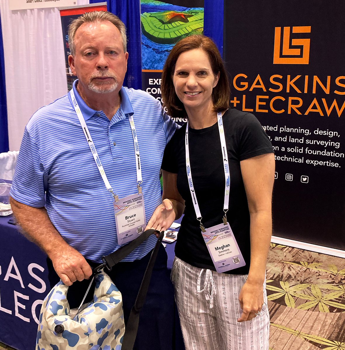 Andrew Camp and Meghan Simmons, PE enjoyed building upon existing relationships and creating new ones at the #ga4le summer conference. We are grateful to learn more about our school districts' projects and how our team can support their goals. #k12education #k12schools