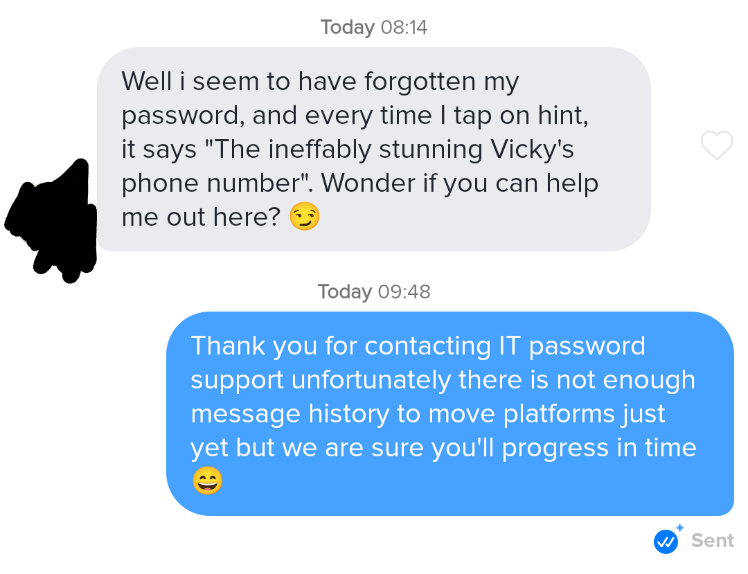 DarkStar_1408's tweet photo. Today on #tindertales I'm quite proud of my comeback, yes I'm tooting my own horn #tinder https://t.co/agPoaBtmtO