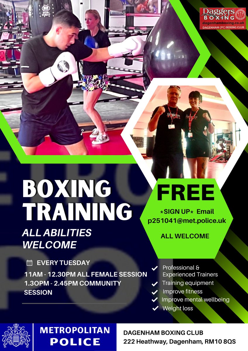 Our FREE boxing sessions are back. See flyer to sign up 🥊 @lbbdcouncil @LocalCrimeBeats @essex_crime @HaveringDaily